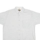 WRANGLER Mens White & Grey Short Sleeve Casual Shirt L Cotton Button Pocket
