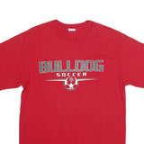 PORT AND COMPANY Mens Red Bulldog Soccer T-Shirt M Short Sleeve Crew Neck Cotton