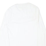 CHAMPION Mens White Cotton Blend Long Sleeve Crew Neck Graphic T-Shirt S