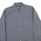 TOMMY HILFIGER Mens Blue Button-Down Shirt XL Classic Cotton Long Sleeve
