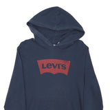 LEVI'S Mens Blue Hoodie M Cotton Blend Pullover Classic Logo Sweatshirt