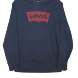 LEVI'S Mens Blue Hoodie M Cotton Blend Pullover Classic Logo Sweatshirt