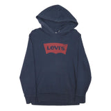LEVI'S Mens Blue Hoodie M Cotton Blend Pullover Classic Logo Sweatshirt