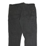 DICKIES Mens Cotton Black Slim Straight Trousers W37 L28 Workwear Zip Closure