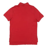 POLO RALPH LAUREN Mens Red Short Sleeve Plain M Cotton Blend Polo Shirt