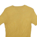 YES OR NO Womens Yellow Plain Basic Knit Crew Neck Jumper M Casual Lightweight