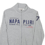NAPAPIJRI Mens Grey Zip Jacket XXS Cotton Blend Casual Logo National Parks