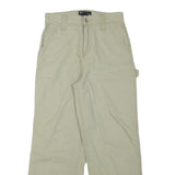 ASOS Womens Cotton Blend Beige Relaxed Straight Trousers W26 L26 Casual Utility