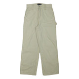 ASOS Womens Cotton Blend Beige Relaxed Straight Trousers W26 L26 Casual Utility