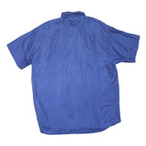 D FOR DIRECT Mens Blue Shirt L Polyester Short Sleeve Button Down Pocket
