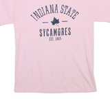 CHAMPION Mens Pink Indiana State Sycamores Graphic T-Shirt M Short Sleeve Crew