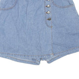 BOLERO Womens Blue Denim Mini Skirt Cotton Blend M Button Closure Casual Summer