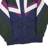 ANDY JOHNS Mens Green & Purple Navy White Zip Jacket M Polyester Blend