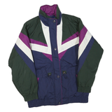 ANDY JOHNS Mens Green & Purple Navy White Zip Jacket M Polyester Blend