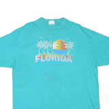 HANES Mens Blue Florida Graphic T-Shirt 2XL Short Sleeve Crew Neck Cotton Blend
