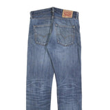 LEVI'S 501 Mens Jeans Blue Regular Straight Denim Medium W32 L34 Classic Button