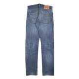 LEVI'S 501 Mens Jeans Blue Regular Straight Denim Medium W32 L34 Classic Button