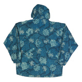 NASTY Mens Blue Crazy Pattern Outdoor Jacket L Polyester Blend Woven Hooded Zip