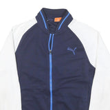 PUMA Mens Navy & White Track Jacket M Polyester Blend Plain Zip Sports