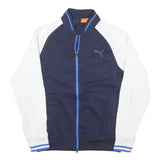 PUMA Mens Navy & White Track Jacket M Polyester Blend Plain Zip Sports