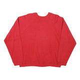 TULTEX Mens Red Crew Neck L Cotton Blend Sweatshirt Plain Pullover Casual