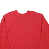 TULTEX Mens Red Crew Neck L Cotton Blend Sweatshirt Plain Pullover Casual