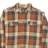 PACIFIC OUTFITTERS Mens Orange & Beige Checked Long Sleeve Shirt L Casual
