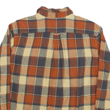 PACIFIC OUTFITTERS Mens Orange & Beige Checked Long Sleeve Shirt L Casual
