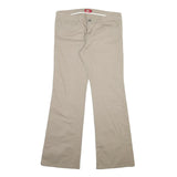 DICKIES Womens Cotton Blend Beige Regular Fit Straight Leg Trousers W34 L32