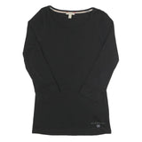 BURBERRY BRIT Womens Black Classic T-Shirt L Long Sleeve Round Neck Premium