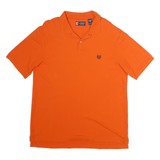 CHAPS Mens Orange Cotton Short Sleeve Plain XL Polo Shirt Classic Fit