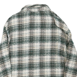 ZARA Womens Green & Cream Checked Button Jacket XS Cotton Blend Woven Stylish