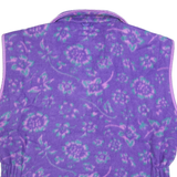 BROOKS Womens Purple Patterned Fleece Full Zip S Floral Print Casual Jumper