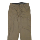 LION APPAREL Womens Cotton Blend Beige Relaxed Straight Trousers W31 L30 Cargo