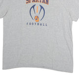 RUSSELL ATHLETIC Mens Grey Spartan Football Graphic T-Shirt XL Short Sleeve Crew