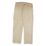 DICKIES Mens Jeans Beige Regular Straight Denim W34 L32 Durable Workwear Zip