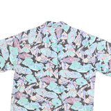 COOKE STREET Mens Black & Pastel Fish Print Cotton Shirt L Casual Holiday