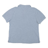 TOMMY HILFIGER Mens Blue Short Sleeve Plain Polo Shirt XL Classic Cotton Blend