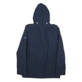 CARHARTT Mens Navy Blue Hooded Cotton Blend Jacket S Zip Casual Workwear