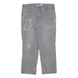 CARHARTT Mens Cotton Blend Grey Relaxed Straight Trousers W36 L27 Workwear Zip