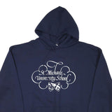 RUSSELL ATHLETIC Mens Navy St Michaels University School Hoodie XL Cotton Blend