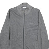 CALVIN KLEIN Mens Grey Zip Jacket M Cotton Plain Lightweight Casual Wear