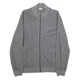 CALVIN KLEIN Mens Grey Zip Jacket M Cotton Plain Lightweight Casual Wear