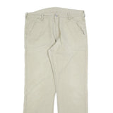 CARHARTT Mens Relaxed Beige Cotton Blend Zip Trousers W37 L34 Workwear Utility