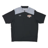 UNDER ARMOUR Mens Black & Grey Ripken Experience T-Shirt L Short Sleeve Zip Neck