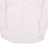 LACOSTE Mens Pink Plain Long Sleeve Shirt XL Classic Cotton Blend Button Down