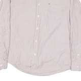 TOMMY HILFIGER Mens Red & White Stripe Shirt M Classic Button-Down Cotton Blend