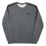 ADIDAS Mens Grey Sweatshirt Crew Neck M Cotton Blend Athletic Pullover