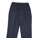 Mens Navy Regular Fit Polyester Shirt Button Closure Trousers W30 L32 Formal