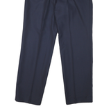 Mens Navy Regular Fit Polyester Shirt Button Closure Trousers W30 L32 Formal